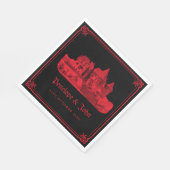 Serviette En Papier Mariage gothique vampire château noir rouge (Coin)