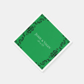 Serviette En Papier Mariage gothique vert et noir (Coin)