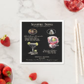 Serviette En Papier Mariage gothique Whimsigoth Chien Signature Boisso (En situation)