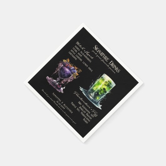 Serviette En Papier Mariage gothique Whimsigoth Signature Boissons (Coin)