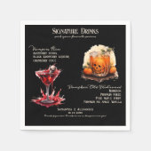 Serviette En Papier Mariage gothique Whimsigoth Signature Boissons (Devant)