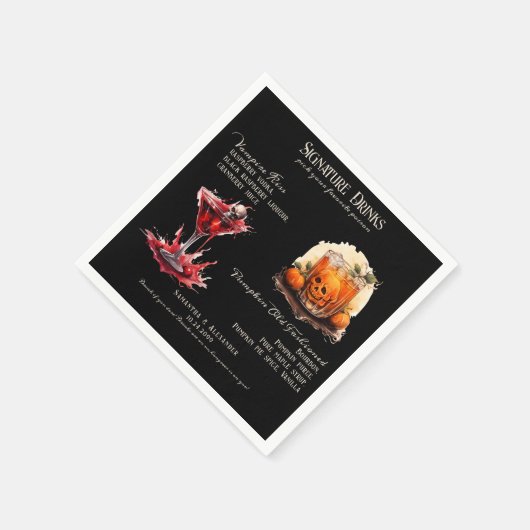 Serviette En Papier Mariage gothique Whimsigoth Signature Boissons (Coin)