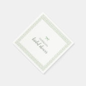 Serviette En Papier Mariage Grandmillénaire Ruban Vert (Coin)