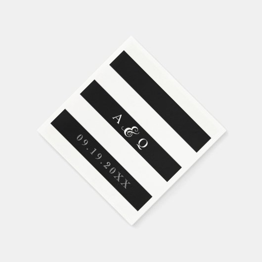 Serviette En Papier Mariage Gras noir (Coin)