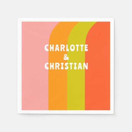 Serviette En Papier Mariage Gras rétro Citrus (Devant)