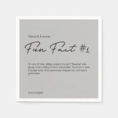 Serviette En Papier Mariage gris Fun Fact personnalisé (Devant)