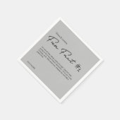 Serviette En Papier Mariage gris Fun Fact personnalisé (Coin)