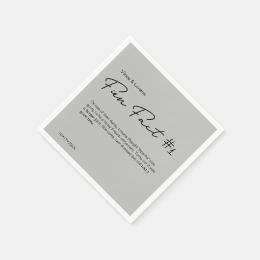 Serviette En Papier Mariage gris Fun Fact personnalisé (Coin)