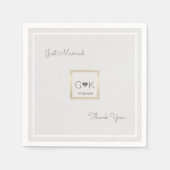 Serviette En Papier mariage gris pâle monogrammé (Devant)