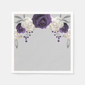 Serviette En Papier mariage gris pourpre et poussiéreux (Devant)