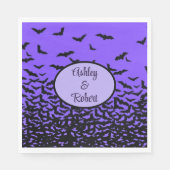 Serviette En Papier Mariage Halloween Personnaliser les noms Voler hor (Devant)