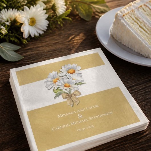 Serviette En Papier Mariage Happy Daisy