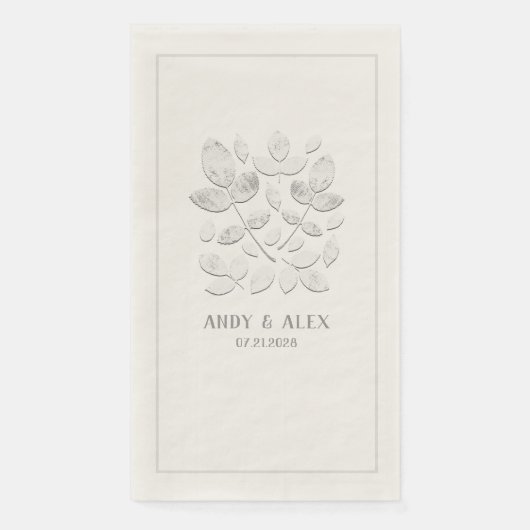 Serviette En Papier Mariage Haven blanc Ecru Diner Papier Naples (Devant)