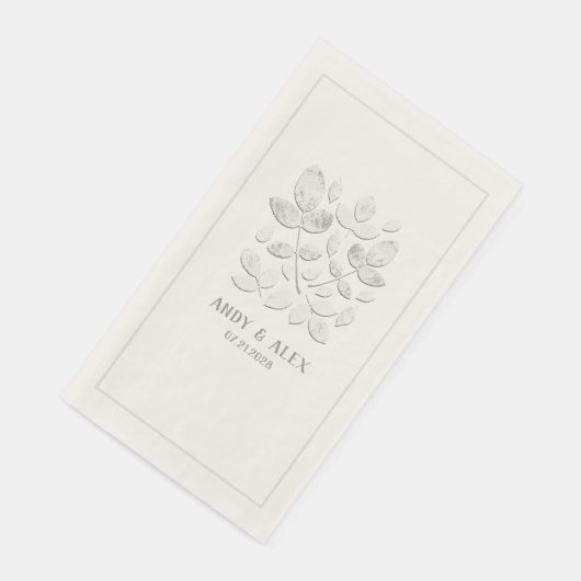 Serviette En Papier Mariage Haven blanc Ecru Diner Papier Naples (Coin)