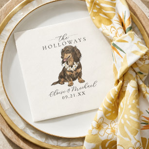 Serviette En Papier Mariage Hawaïen Dachshund Tropical
