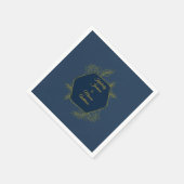 Serviette En Papier Mariage Hexagone Élégance Dorée (Coin)