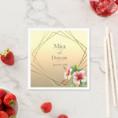 Serviette En Papier Mariage Hibiscus moderne (En situation)