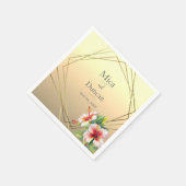 Serviette En Papier Mariage Hibiscus moderne (Coin)