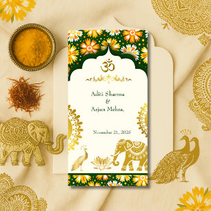 Serviette En Papier Mariage hindou Ivory Om Arch