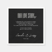 Serviette En Papier Mariage Histoire d'Amour Moderne (Devant)