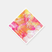 SERVIETTE EN PAPIER MARIAGE HOLLYHOCK DE COULEUR D'EAU DU COUCHER DE S (Coin)