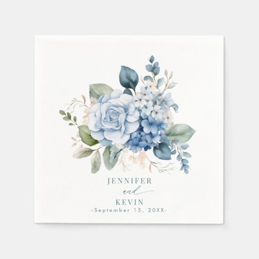Serviette En Papier Mariage Hydrangea (Devant)