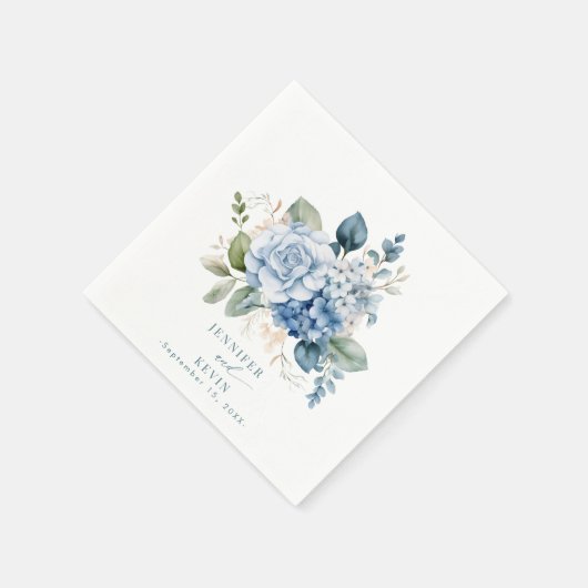 Serviette En Papier Mariage Hydrangea (Coin)