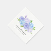 Serviette En Papier Mariage Hydrangea Bleu et Lavande Clair (Coin)