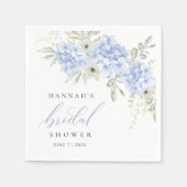 Serviette en papier mariage Hydrangea Bleu Floral (Devant)
