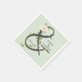 Serviette En Papier Mariage Hydrangea et Ivy Ampersand (Coin)