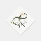 Serviette En Papier Mariage Hydrangea et Ivy Ampersand (Coin)