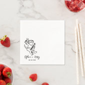 Serviette En Papier Mariage Icône Cupid Cherub dessiné à la main (En situation)
