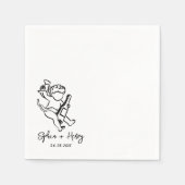 Serviette En Papier Mariage Icône Cupid Cherub dessiné à la main (Devant)
