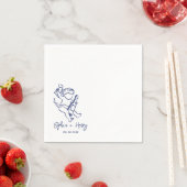 Serviette En Papier Mariage Icône Cupid Cherub dessiné à la main (En situation)