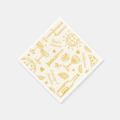 Serviette En Papier Mariage illustré rétrospectif (Coin)