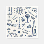 Serviette En Papier Mariage illustré rétrospectif (Devant)