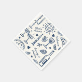 Serviette En Papier Mariage illustré rétrospectif (Coin)
