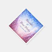 Serviette En Papier Mariage incendie et glace | Aquarelle bleue et rou (Coin)