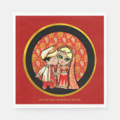 Serviette En Papier Mariage indien Blonde Bride mignon dessin personna (Devant)