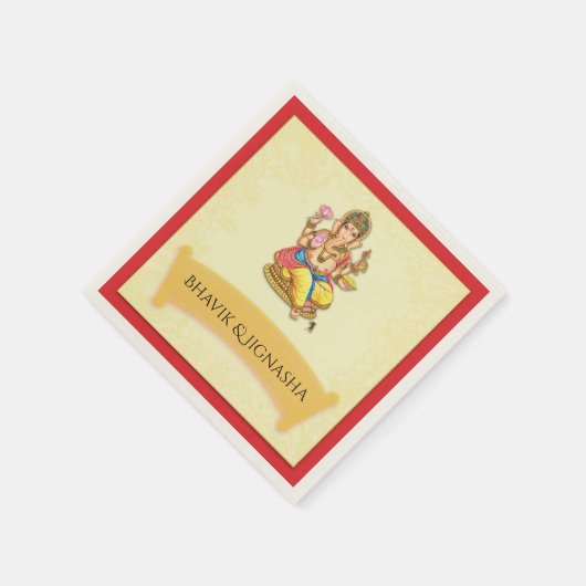 Serviette En Papier Mariage indien Ganesha Napkin (Coin)
