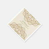 Serviette En Papier Mariage indien Mandala or ou Sangeet (Coin)