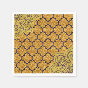 Serviette En Papier Mariage Indien Royal Élégant Or Pourpre