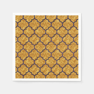 Serviette En Papier Mariage Indien Royal Élégant Or Pourpre