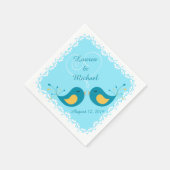Serviette En Papier Mariage Inséparable bleu (Coin)
