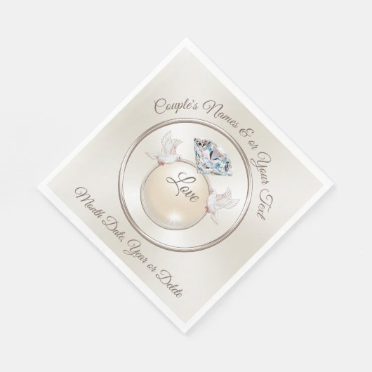 Serviette En Papier Mariage Inséparable personnalisé serviettes en 3 t (Coin)