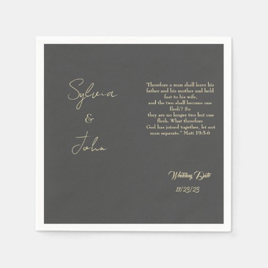 Serviette En Papier Mariage intemporel (Devant)