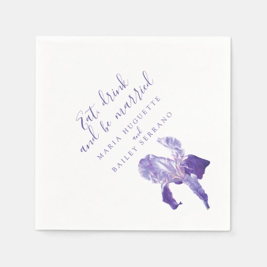 Serviette En Papier Mariage iris violet ultra violet serviettes en pap (Devant)