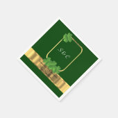 Serviette En Papier Mariage irlandais vert, or et shamrock (Coin)