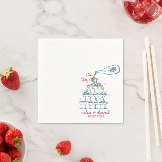 Serviette En Papier Mariage italien Cin Cin (En situation)