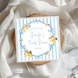 Serviette En Papier Mariage italien de citron côtier dessiné à la main
